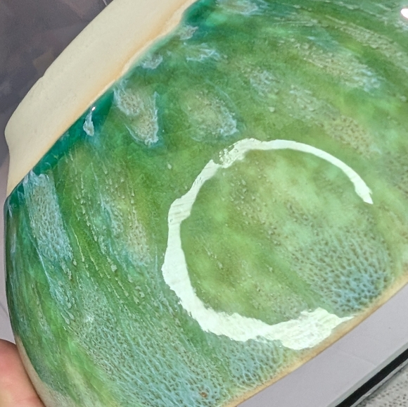 World Market Portugal Pacifica green/blue reactive glaze stoneware cereal bowl - Picture 5 of 7